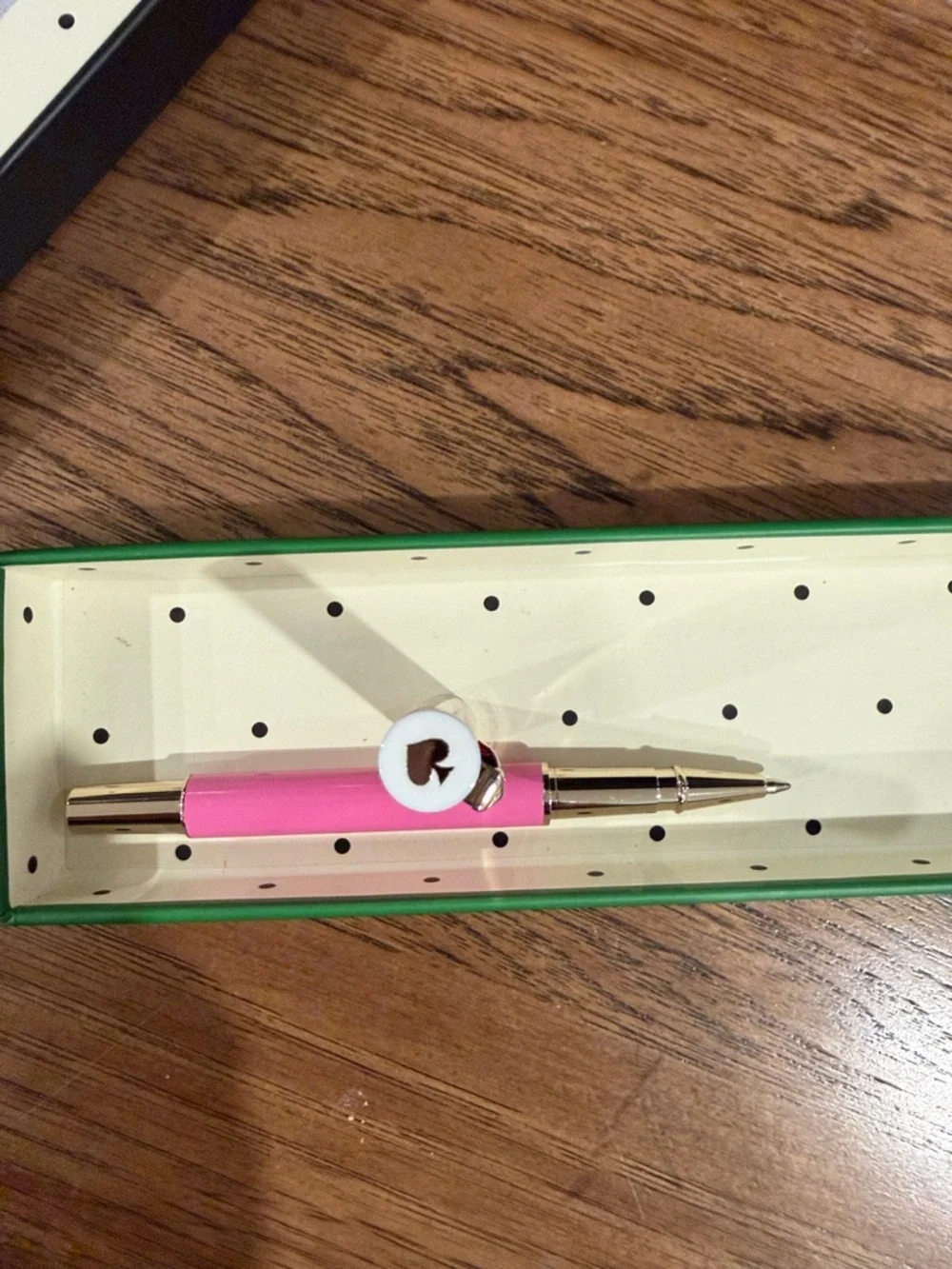 kate spade ♠️ Red & Pink Ballpoint Pen with Green logo Gift Box